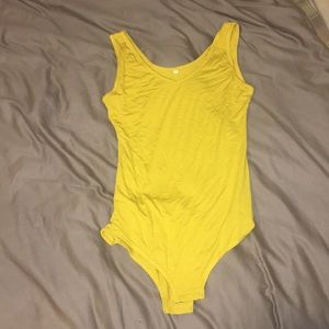 Yellow v neck bodysuit